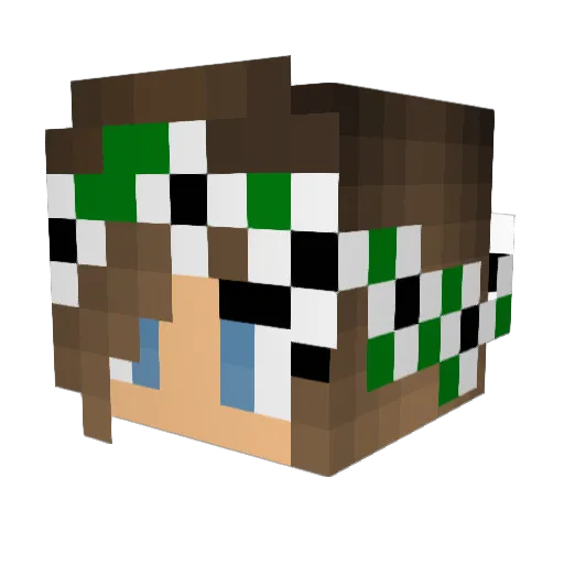 GoldenWolfHeart Minecraft avatar head, 3D render