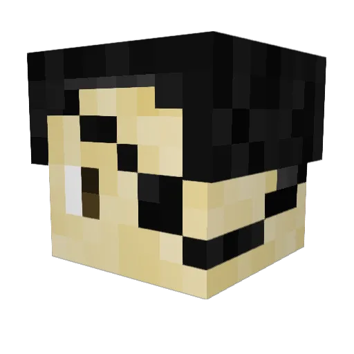 GoldenZero8 Minecraft avatar head, 3D render