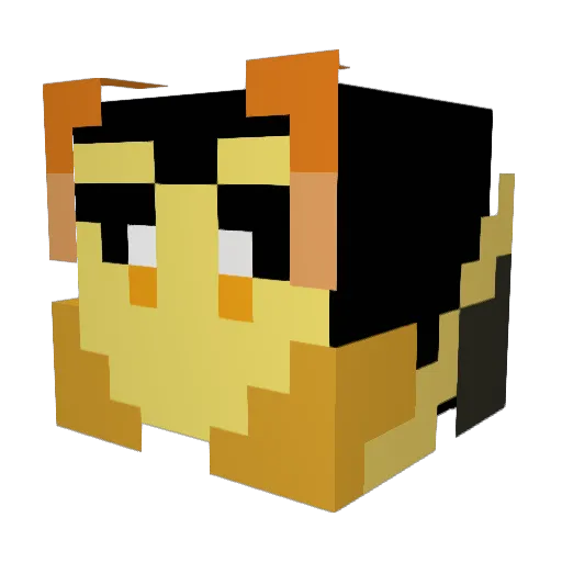Golden_Meme Minecraft avatar head, 3D render