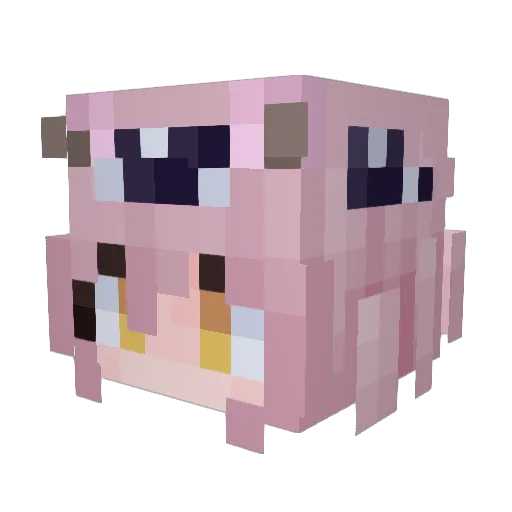 Goldengloww Minecraft avatar head, 3D render