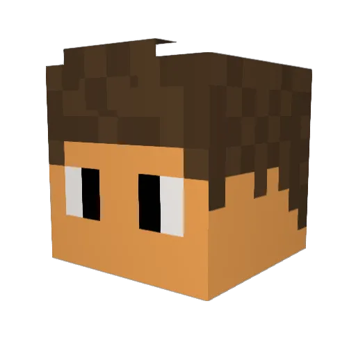 Goldenhero Minecraft avatar head, 3D render