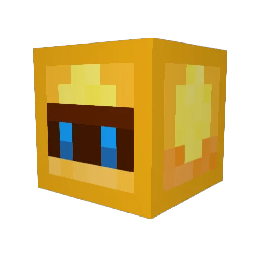 Goldenite1 Minecraft avatar head, 3D render