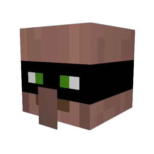 Goldenshin Minecraft avatar head, 3D render