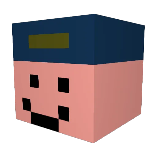 Goldenstampi Minecraft avatar head, 3D render