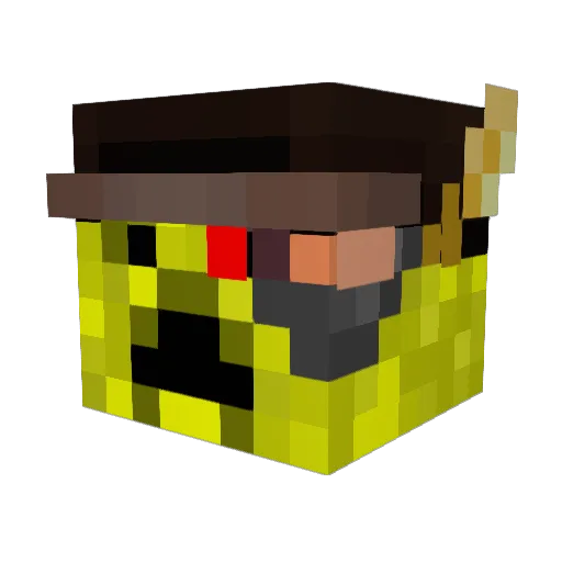 Goldfeathers Minecraft avatar head, 3D render