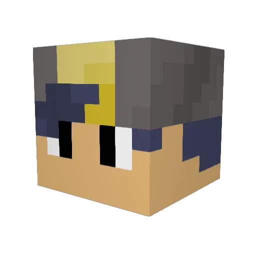 Goldfishhh Minecraft avatar head, 3D render