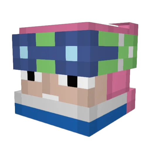 Goldhealer Minecraft avatar head, 3D render