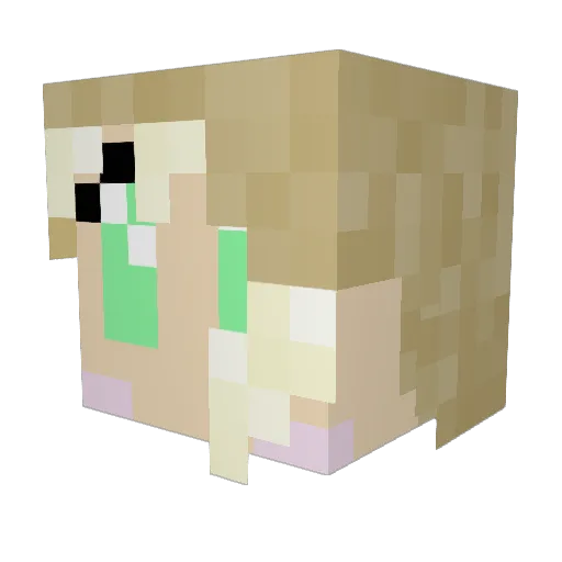 GoldieCraft8 Minecraft avatar head, 3D render