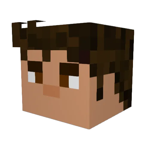GoldieRex Minecraft avatar head, 3D render