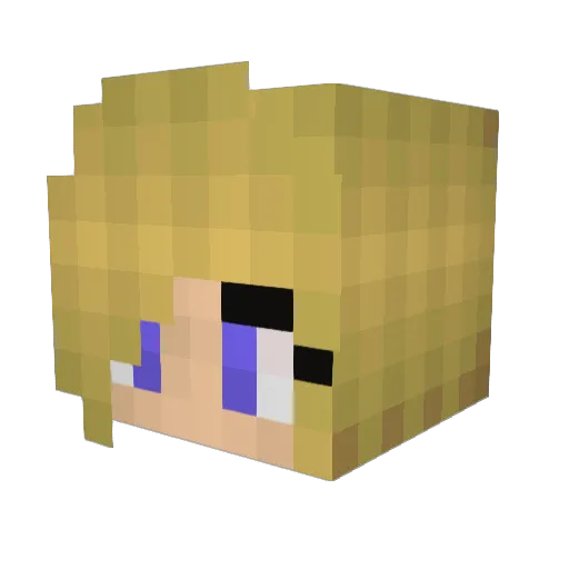 Goldilocksxx Minecraft avatar head, 3D render
