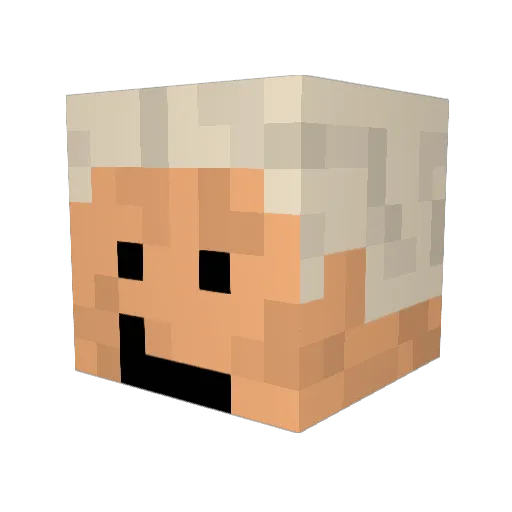 Goldine Minecraft avatar head, 3D render