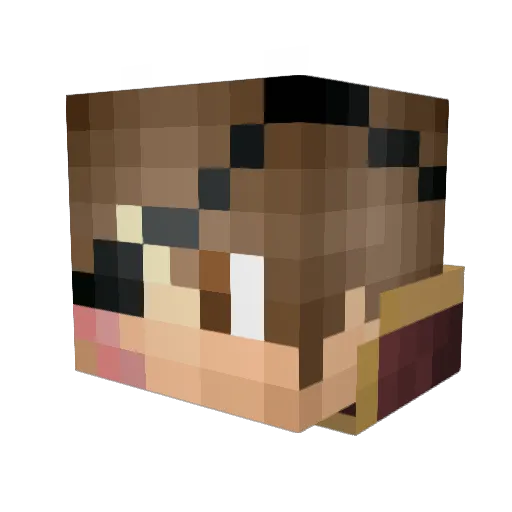Goldire Minecraft avatar head, 3D render
