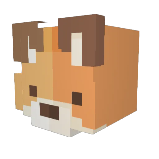 Goldnsheep Minecraft avatar head, 3D render