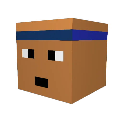 Goldrim Minecraft avatar head, 3D render