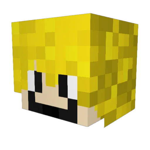 Goldsters Minecraft avatar head, 3D render
