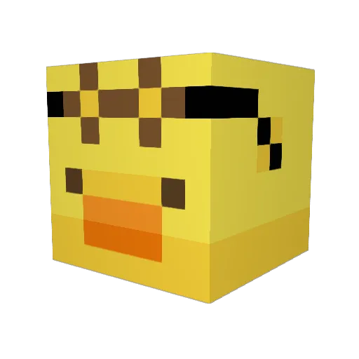 GoldyGenius Minecraft avatar head, 3D render