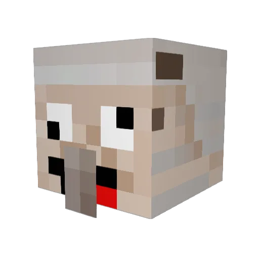 Golemiarz Minecraft avatar head, 3D render