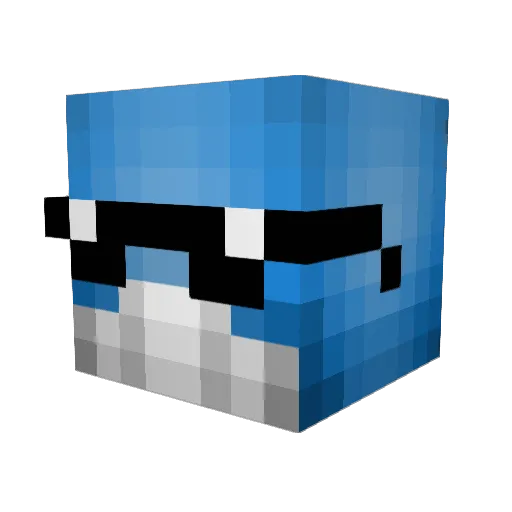 Golemneder Minecraft avatar head, 3D render