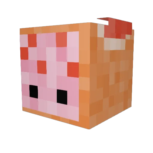 Golfler Minecraft avatar head, 3D render