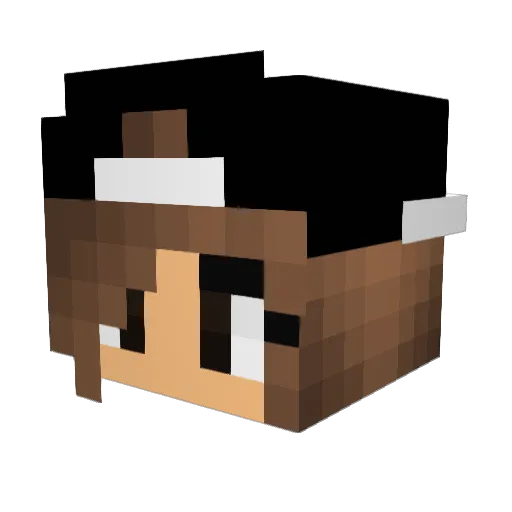 Golika Minecraft avatar head, 3D render