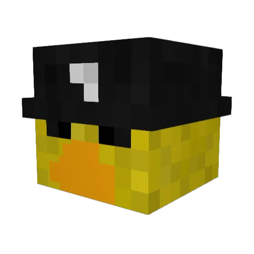 Golking Minecraft avatar head, 3D render