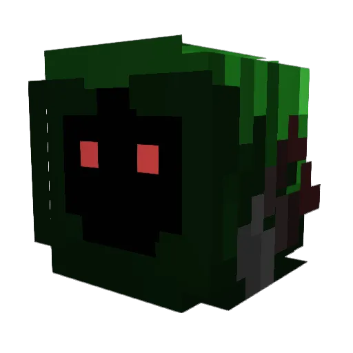 Golldn Minecraft avatar head, 3D render