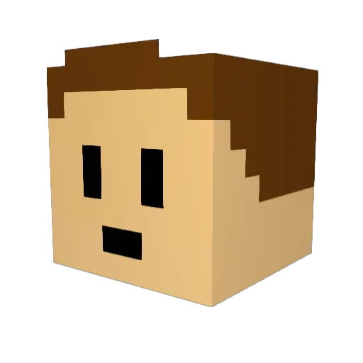 Golle Minecraft avatar head, 3D render