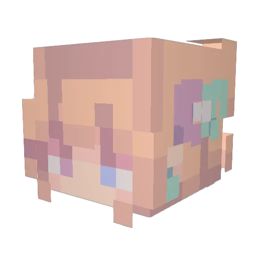 Goloden Minecraft avatar head, 3D render