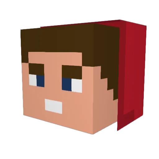 Golpie Minecraft avatar head, 3D render