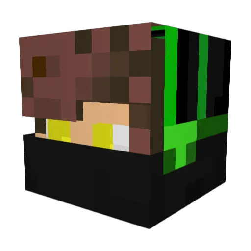 GolumTT Minecraft avatar head, 3D render