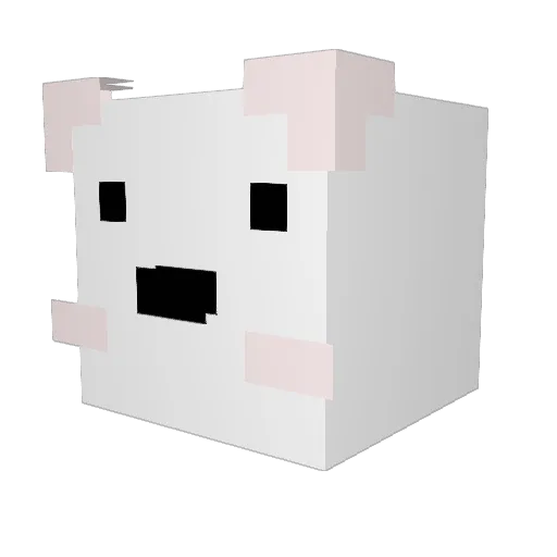 Gom1_ Minecraft avatar head, 3D render