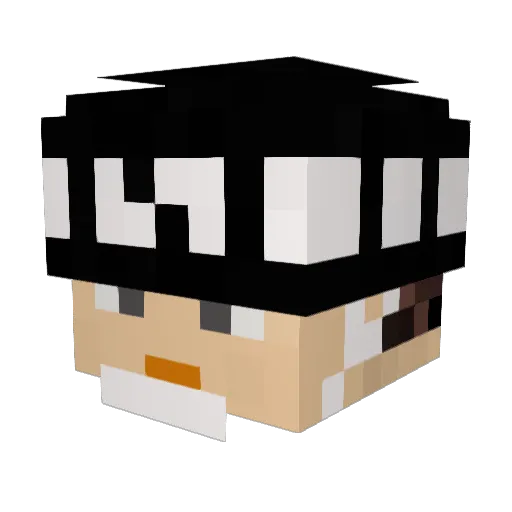 GomPeng Minecraft avatar head, 3D render