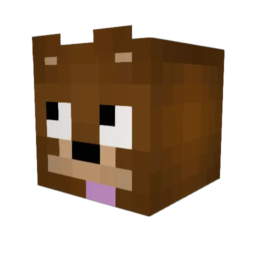 GomTeng2 Minecraft avatar head, 3D render