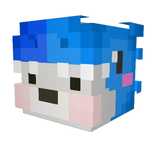 Gom_bbea Minecraft avatar head, 3D render
