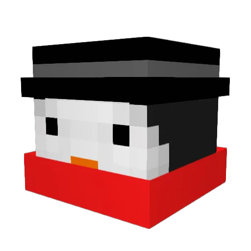 Gom_pang Minecraft avatar head, 3D render