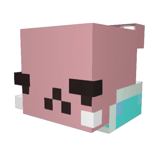 Gomes Minecraft avatar head, 3D render