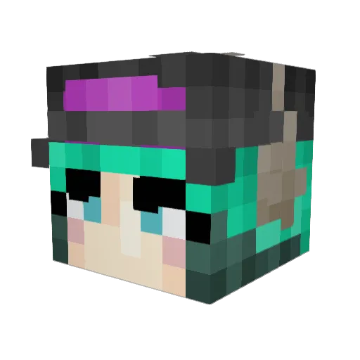 Gomfii Minecraft avatar head, 3D render