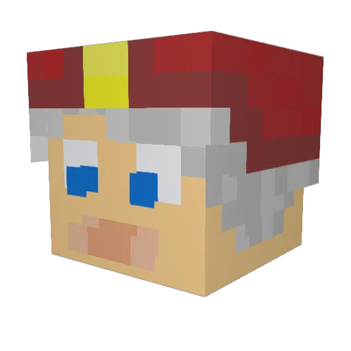 Gomicker Minecraft avatar head, 3D render