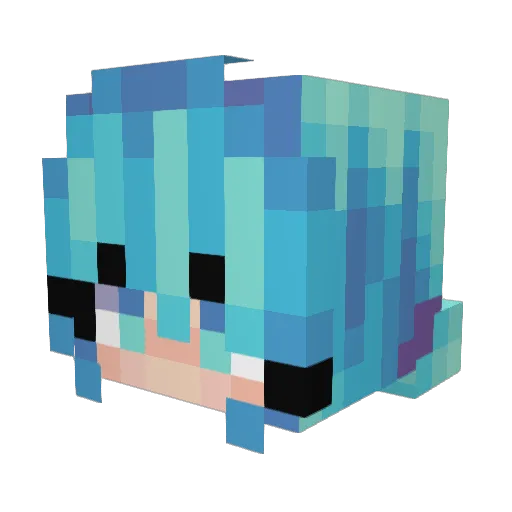 Gomikuu Minecraft avatar head, 3D render