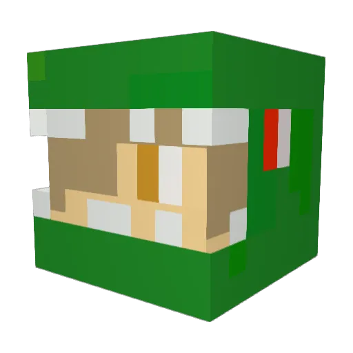 Gomling Minecraft avatar head, 3D render