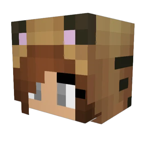 GommeAA Minecraft avatar head, 3D render