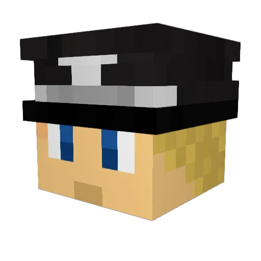 Gomre Minecraft avatar head, 3D render