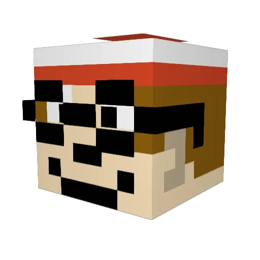 Gomsgoms Minecraft avatar head, 3D render