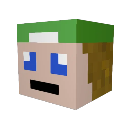Gon2beach Minecraft avatar head, 3D render