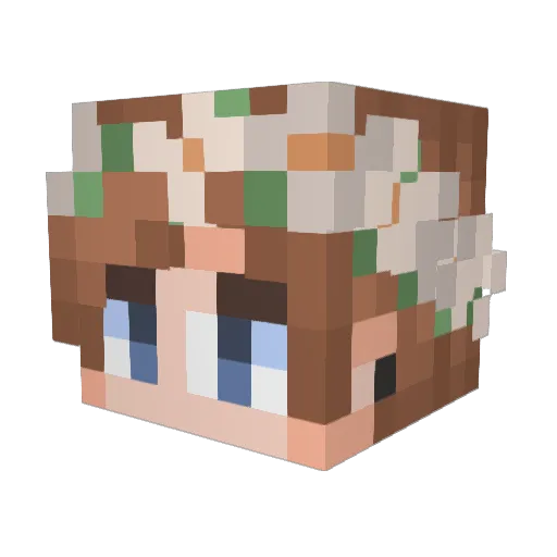 Gonderage Minecraft avatar head, 3D render