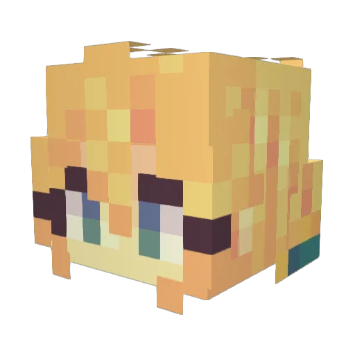 Gondui Minecraft avatar head, 3D render