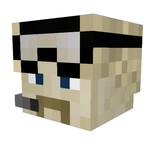 GoneTanking Minecraft avatar head, 3D render