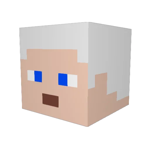 GongB Minecraft avatar head, 3D render