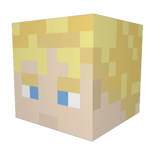 Gongosh Minecraft avatar head, 3D render