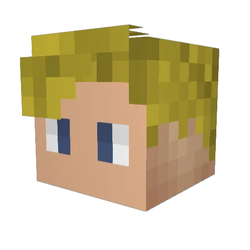 Gontejy Minecraft avatar head, 3D render